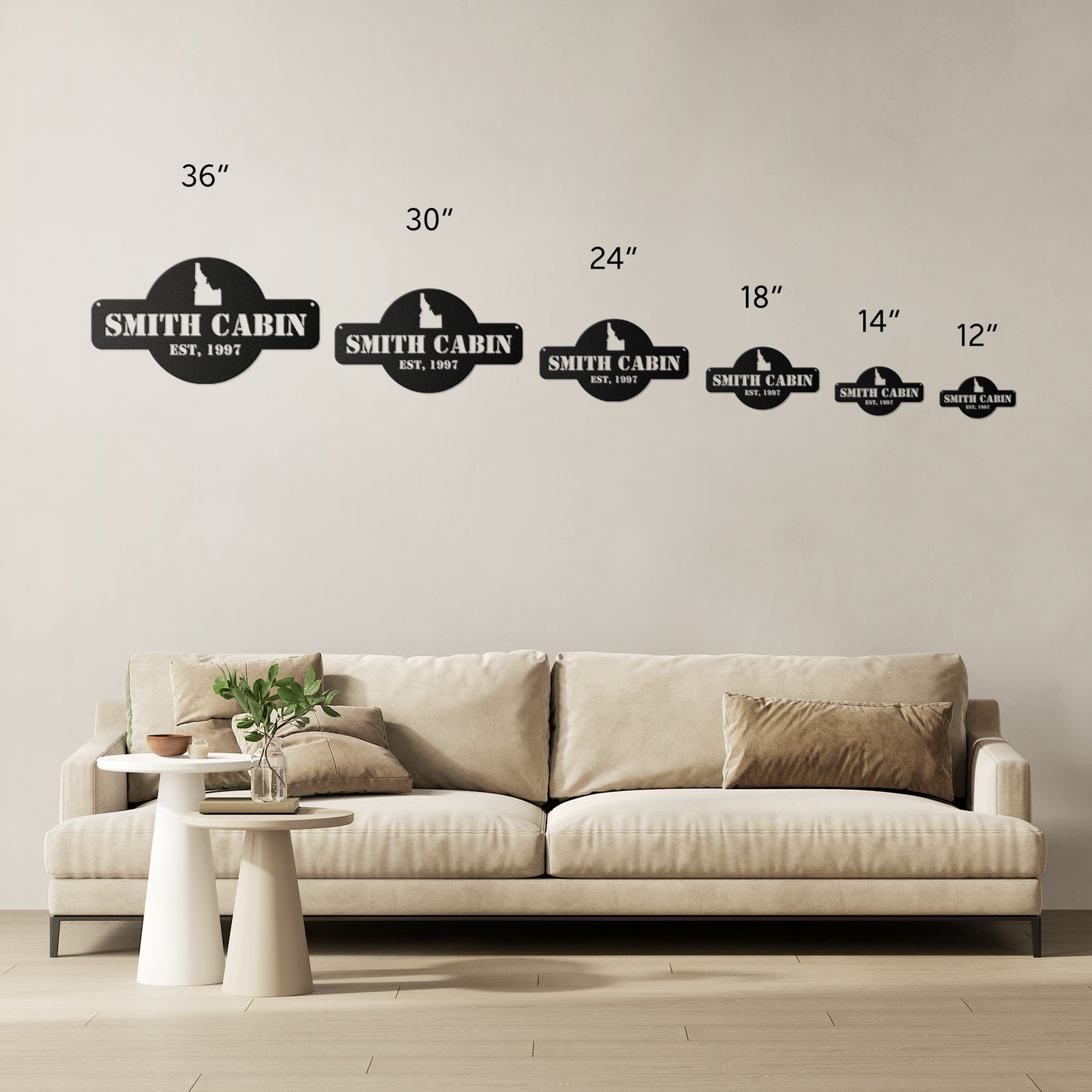 CUSTOMIZABLE IDAHO CABIN METAL SIGN