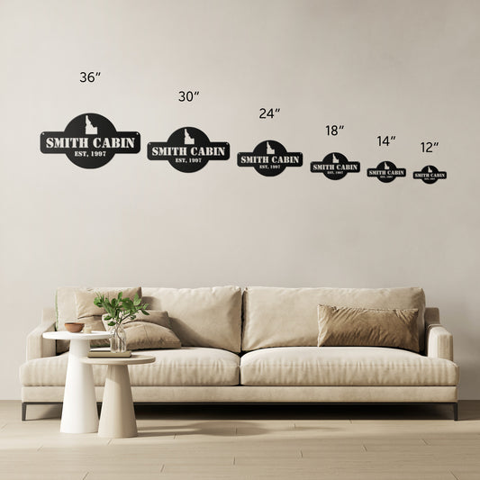 CUSTOMIZABLE IDAHO CABIN METAL SIGN